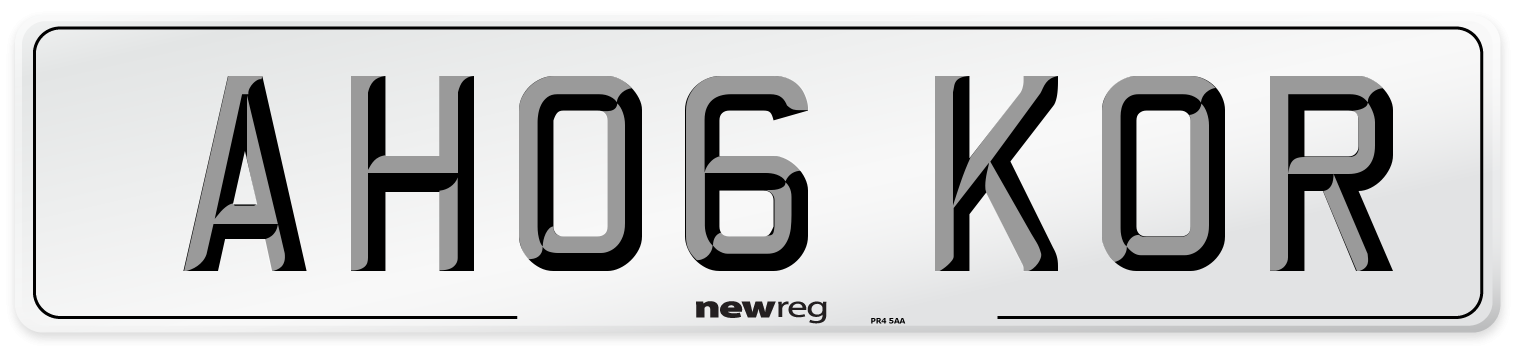 AH06 KOR Number Plate from New Reg